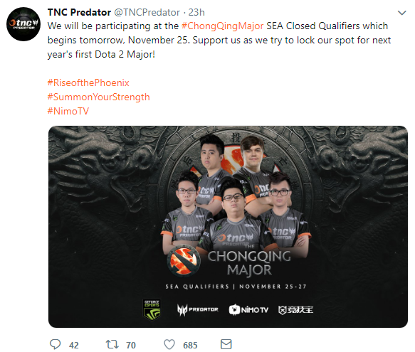 DOTA2辱华选手战队发声明 将捐赠奖金给中国社区