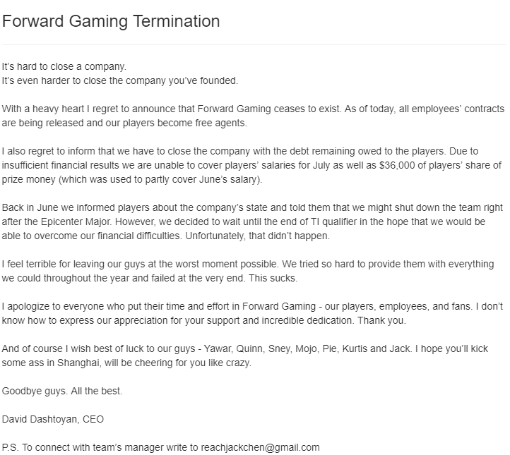 我NB又回来了 Newbee宣布收购FWD战队参加Ti9