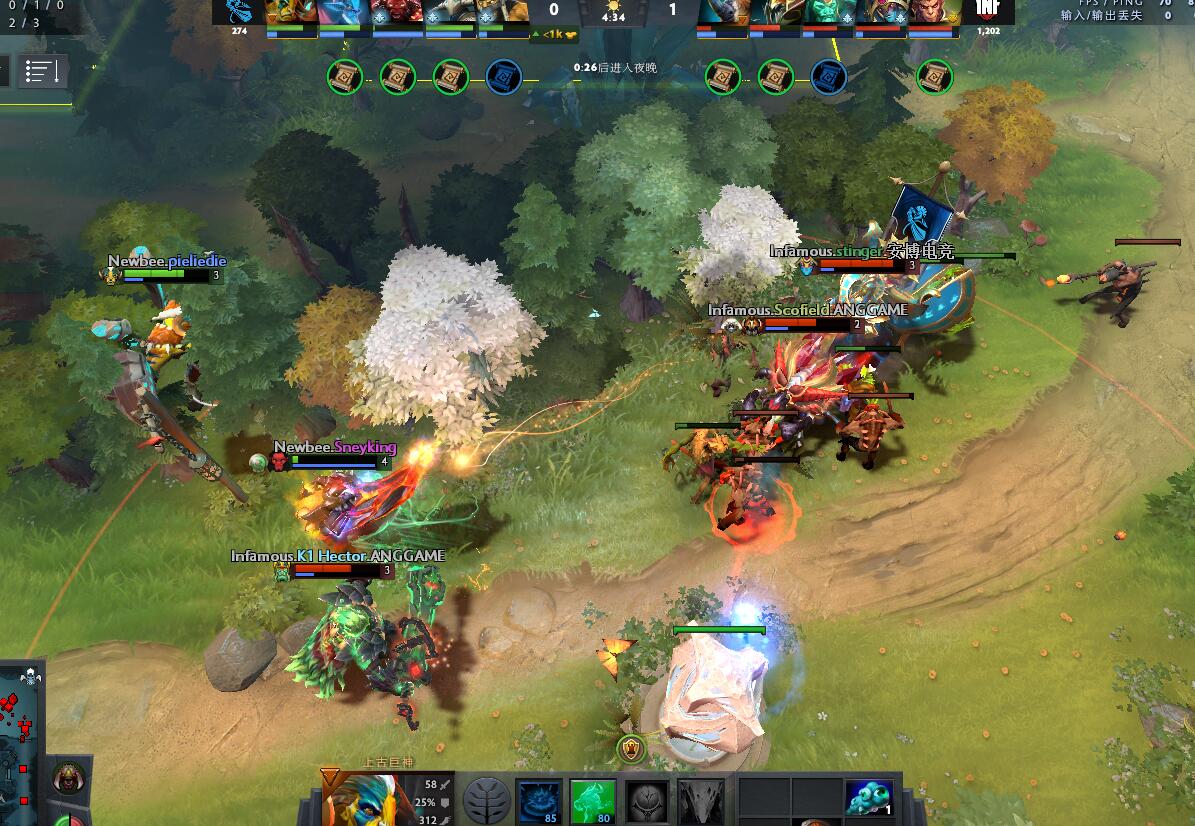 TI9：8月22日NB vs INF第一局战报​