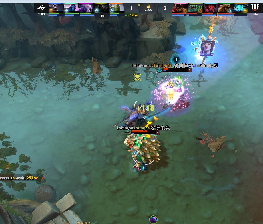 TI9：8月23日Secret VS INF第二局战报​