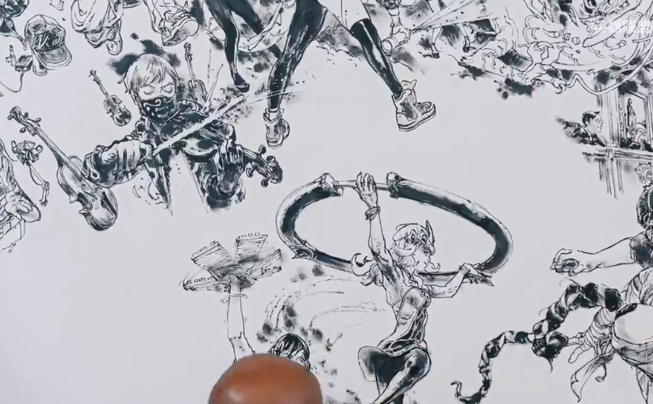 《英雄联盟》神仙画画！ 十周年特别壁画延时摄影