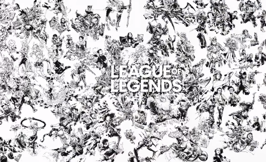 《英雄联盟》神仙画画！ 十周年特别壁画延时摄影