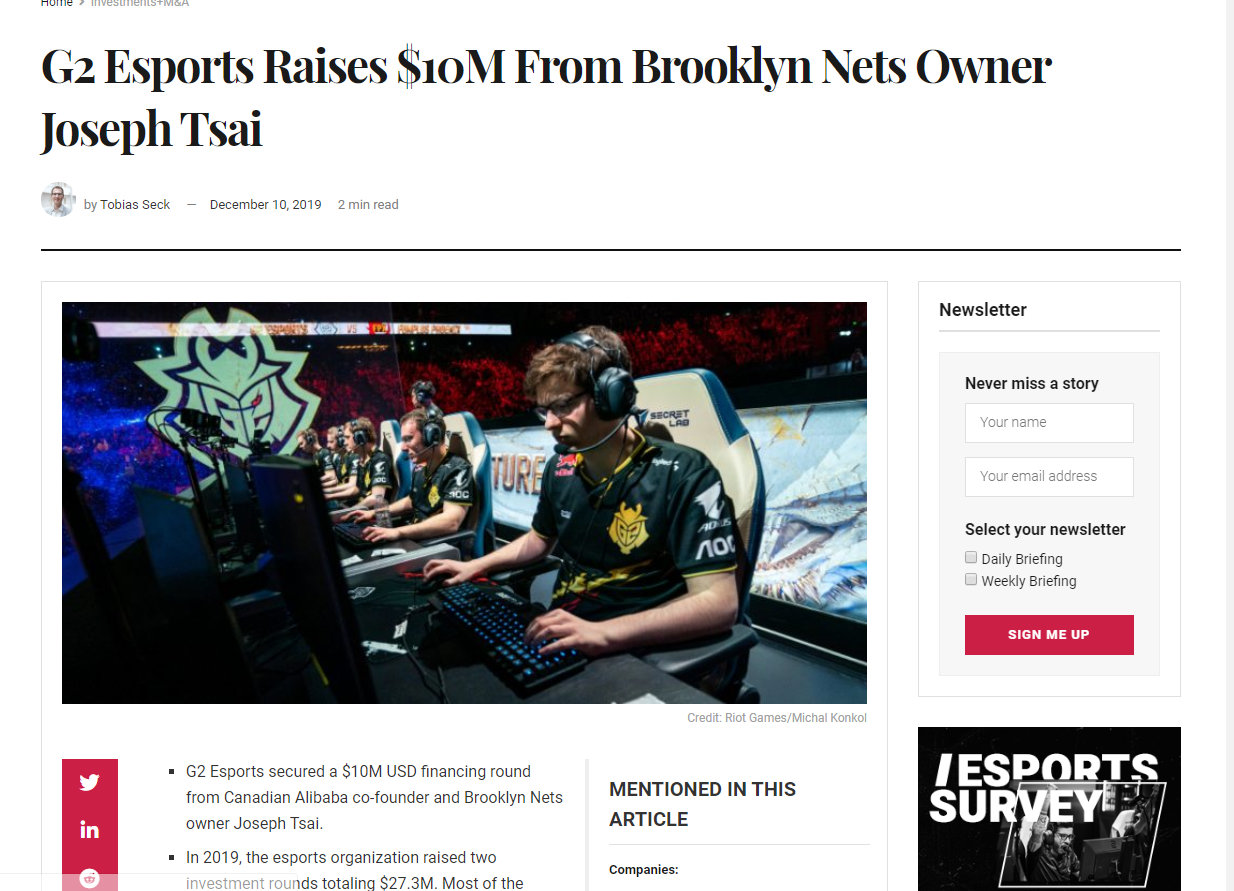 G2获阿里巴巴联合创办人蔡崇信一千万美元投资