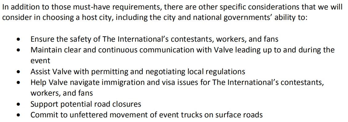 V社公开招标《DOTA2》Ti11比赛城市 模式与奥运类似