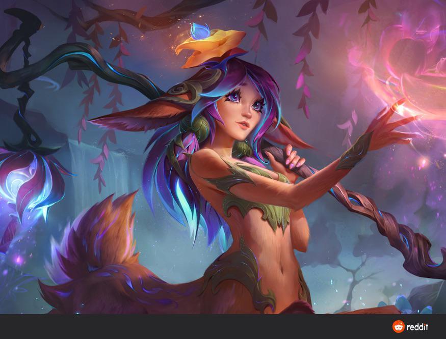 《英雄联盟》新英雄Lillia原画泄露 和DOTA2小鹿相似