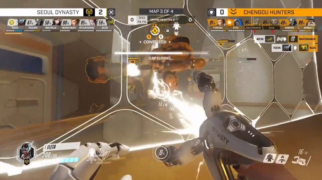 CC直播OWL战报：Fleta觉醒助首尔王朝队翻盘 成都猎人队遗憾落败