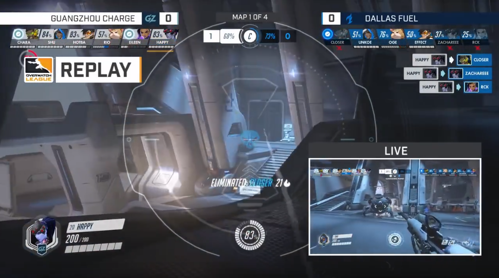 CC直播OWL战报：广州冲锋队横扫达拉斯燃料队 斩获中国队首个4-0