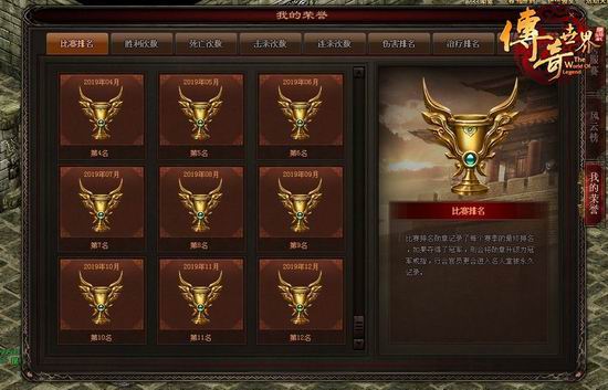 顶级荣耀展示 《传奇世界》即将推出赛事2.0系统