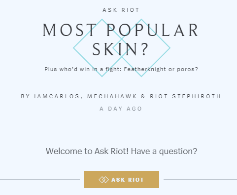 拳头官方趣味问答 《英雄联盟》最受欢迎皮肤是哪个？