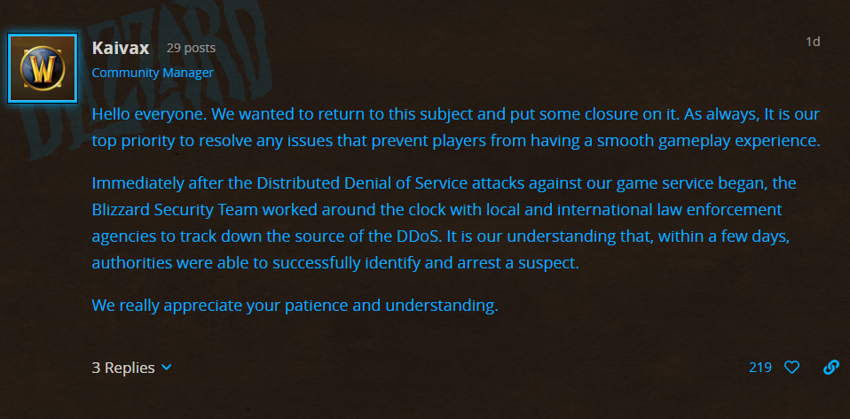 圣光制裁 攻击《魔兽世界》怀旧服务器的嫌疑人被捕