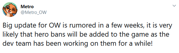 传言称《守望先锋》或加入Ban英雄系统 带来更多选择