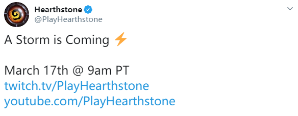 一场新的风暴即将来临 《炉石传说》发布神秘预告