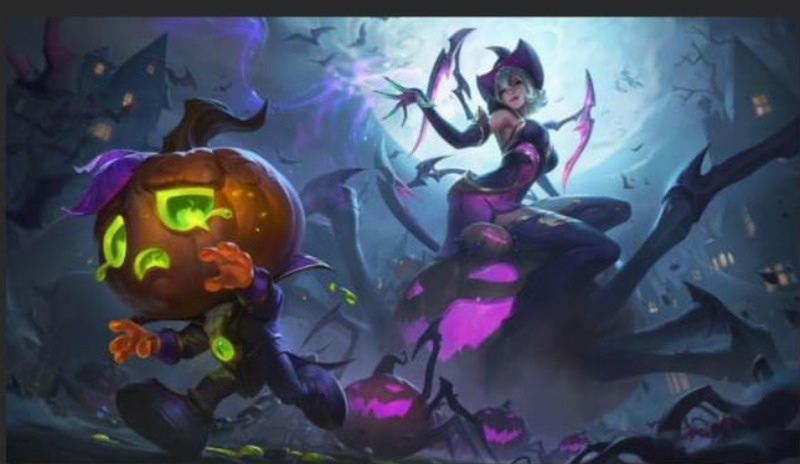 疑似《英雄联盟》万圣节原画曝光 蜘蛛女皇性感亮相