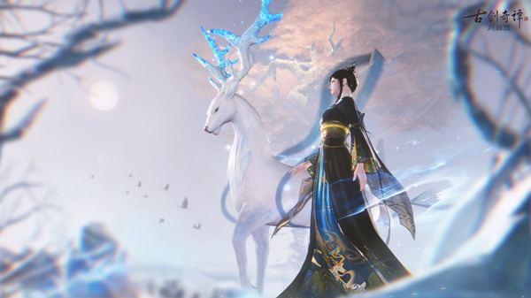 《古剑奇谭OL》九色鹿主题新衣“画中缘”：画中奇缘，绘梦敦煌