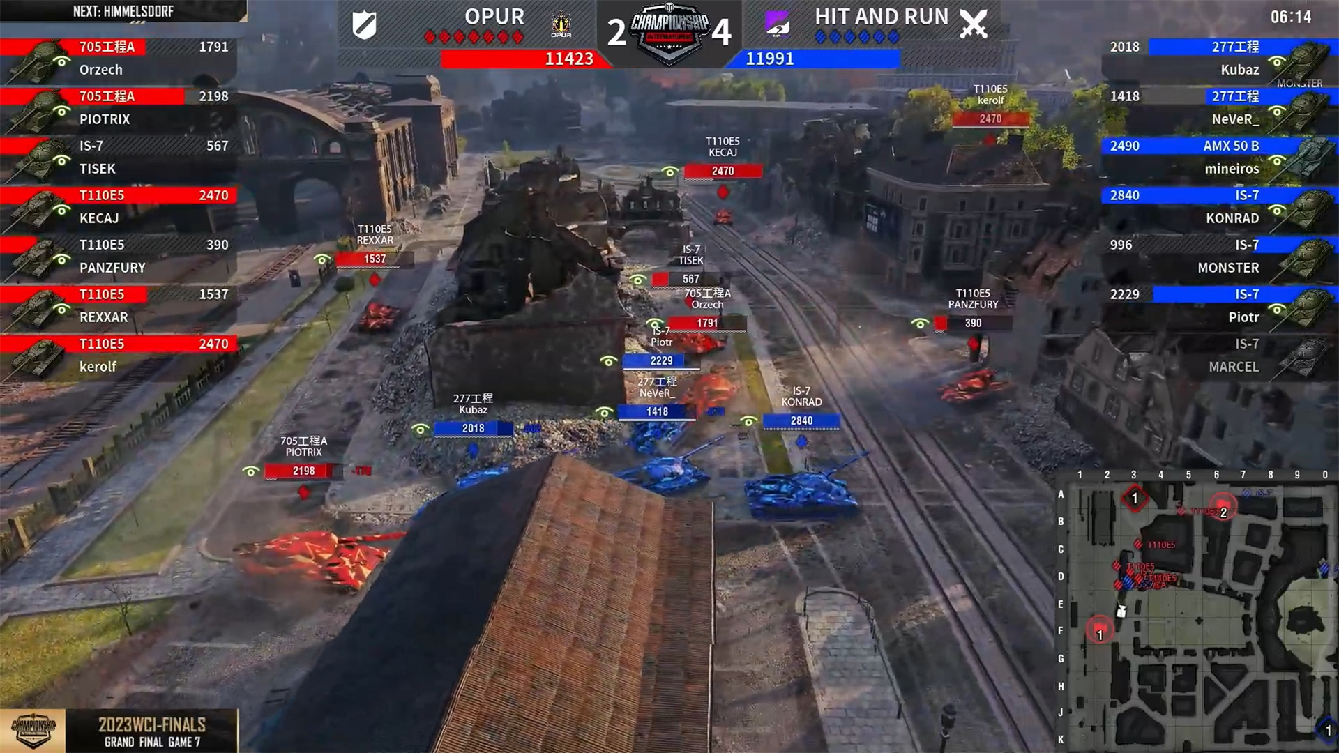 HIT AND RUN 5-3击败OPUR 获得《坦克世界》2023WCI总冠军！