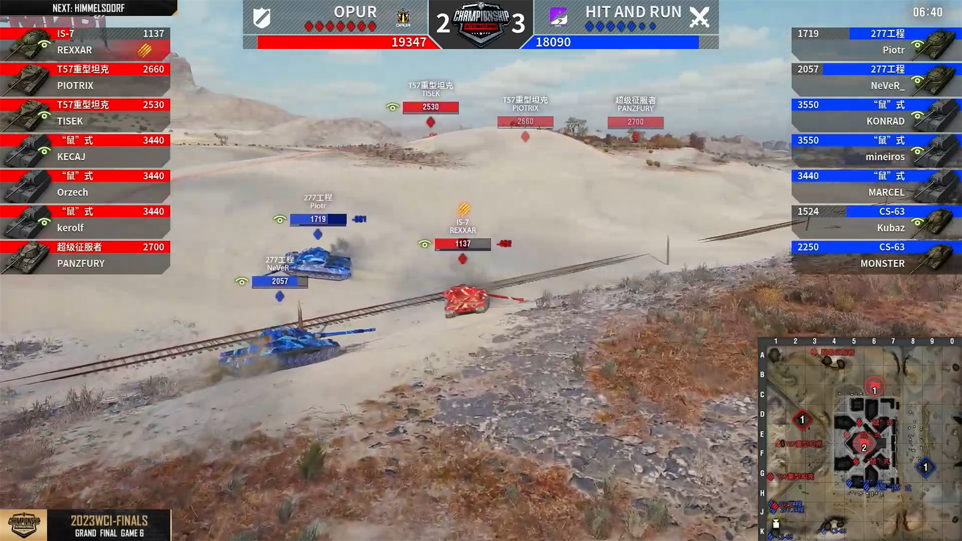 HIT AND RUN 5-3击败OPUR 获得《坦克世界》2023WCI总冠军！