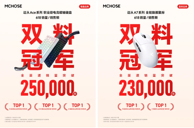 知名外设品牌迈从(MCHOSE)确认参展2025 ChinaJoy BTOC!现场精美定制周边免费领取