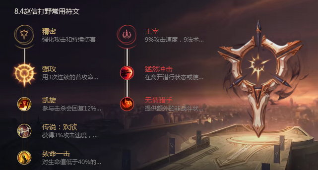 《LOL》8.4版本德邦总管赵信基石符文出装推荐