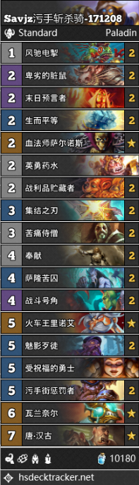 《炉石传说》狗头人圣骑士卡组大全