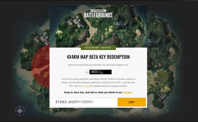 《绝地求生》4X4新地图激活码获取方法