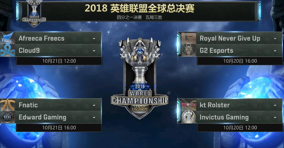 《LOL》S8总决赛10月20日8强赛程介绍