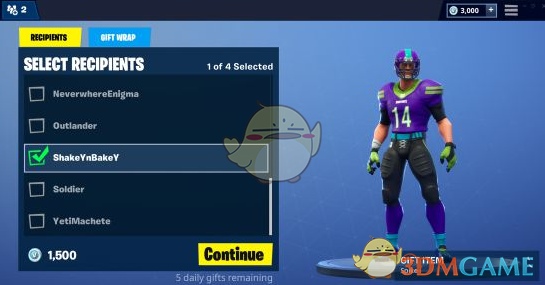 《堡垒之夜》国际服赠礼系统限时开放