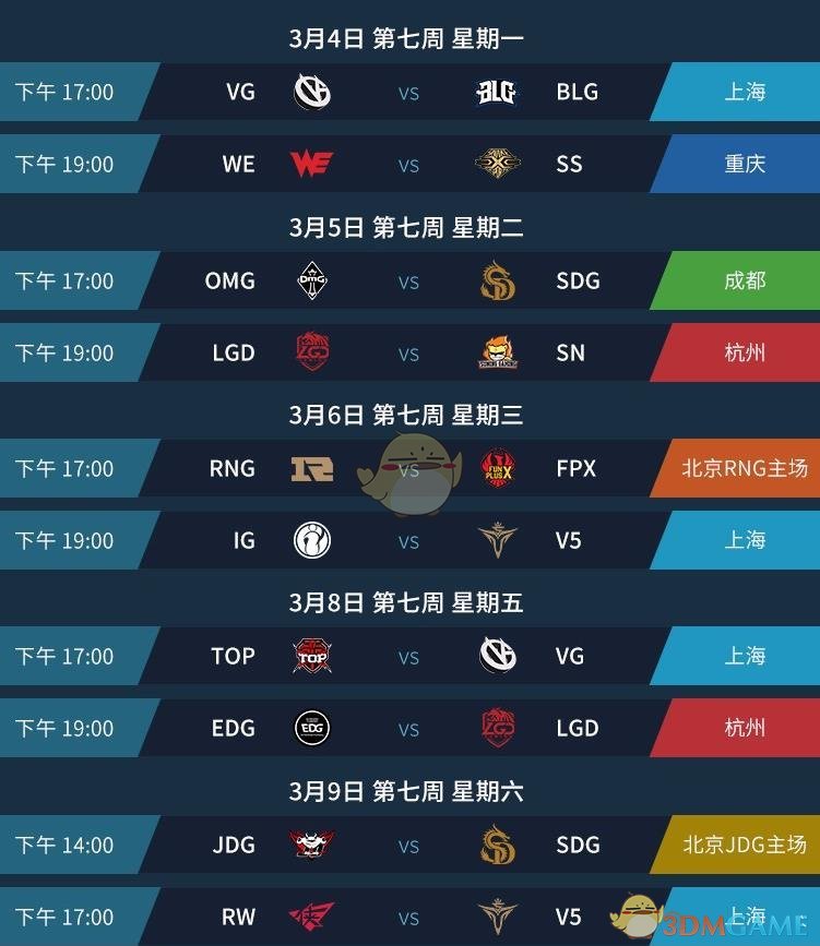 《LPL》2019春季常规赛赛程预览
