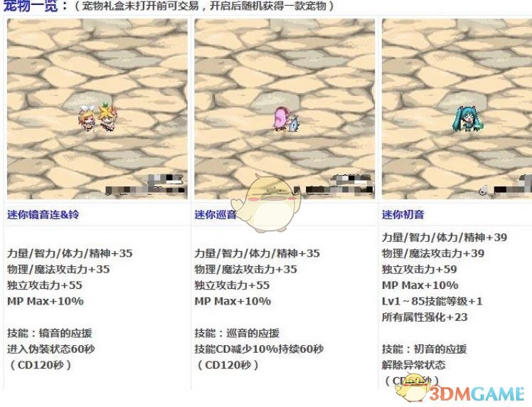 《DNF》初音宠物属性介绍