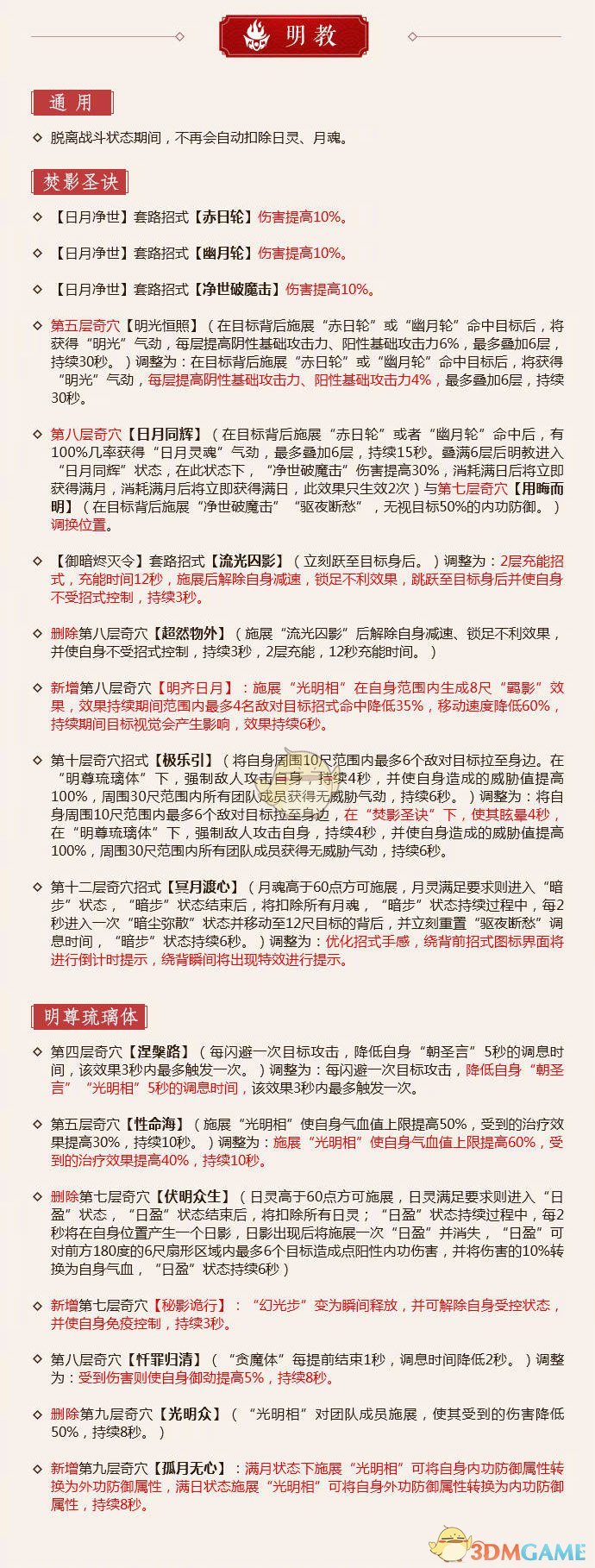 《剑网3》5月21日怒海争锋明教技改内容一览