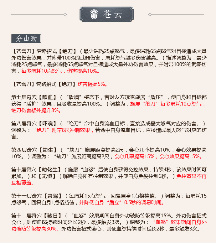 《剑网3》怒海争锋苍云第二次技改一览