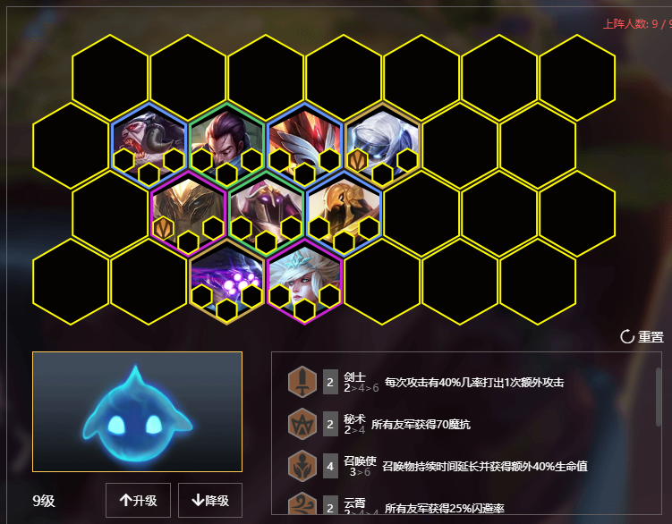 《LOL》云顶之弈9.22影召唤使阵容沙皇站位分析