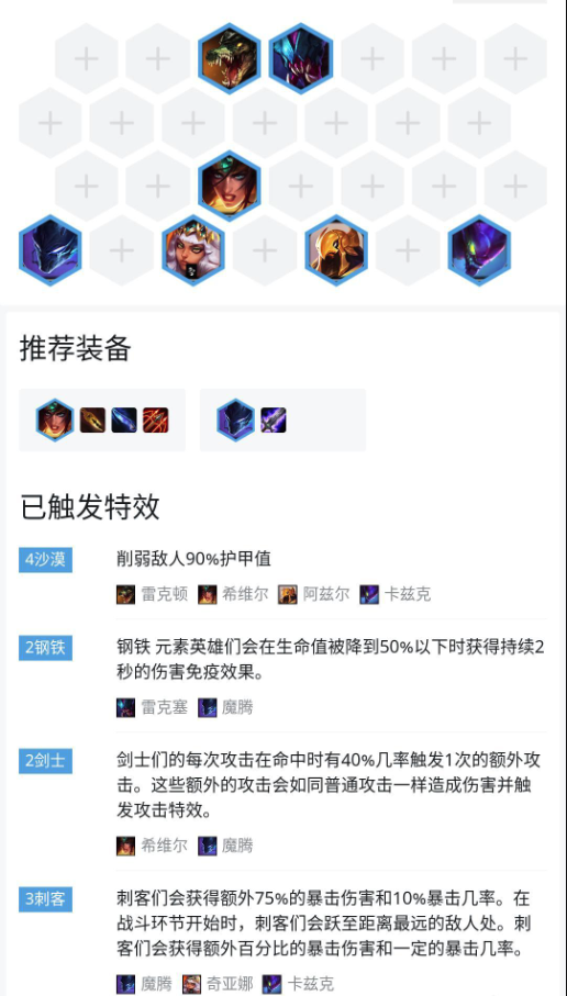 《LOL》云顶之弈沙钢变型刺阵容攻略