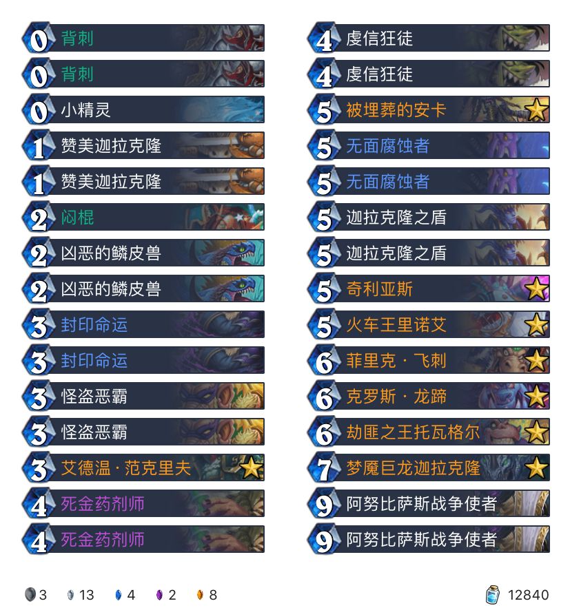 《炉石传说》巨龙降临迦拉克隆996贼卡组构筑