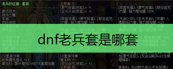 dnf老兵套是哪套