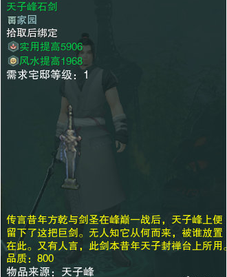 《剑网3》天子峰石剑介绍