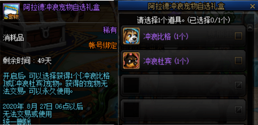 DNF阿拉德冲浪宠物自选礼盒怎么获得