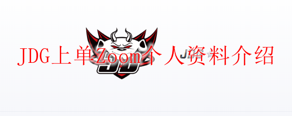 JDG上单Zoom个人资料介绍