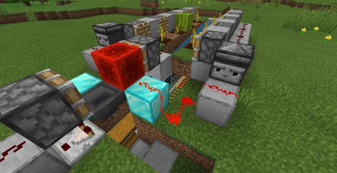 我的世界自动采瓜机怎么做