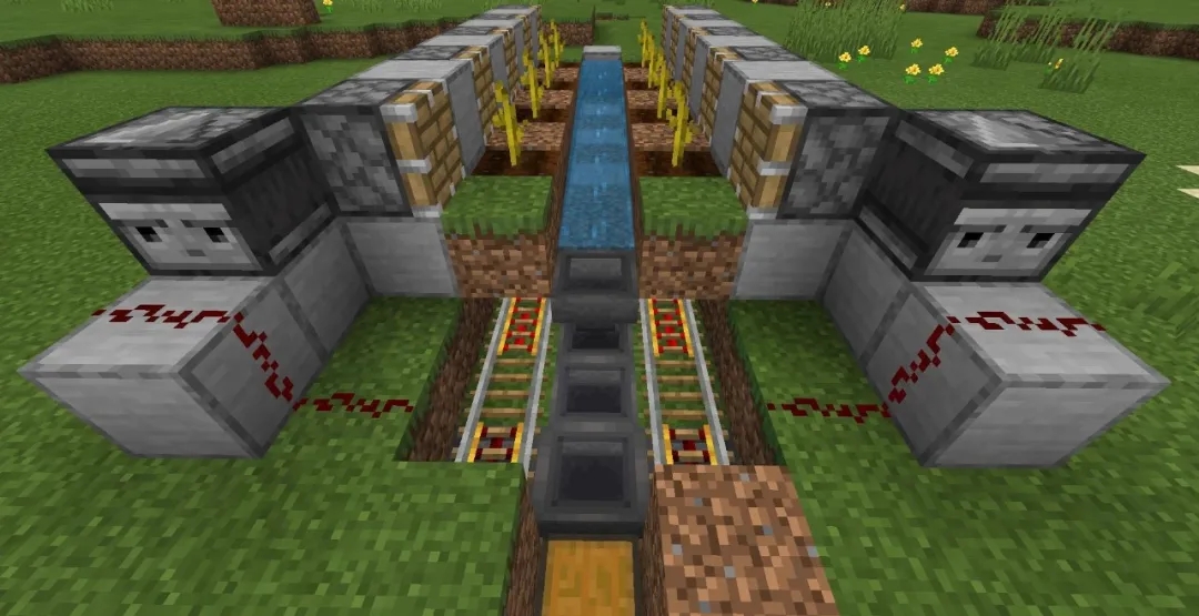 我的世界自动采瓜机怎么做