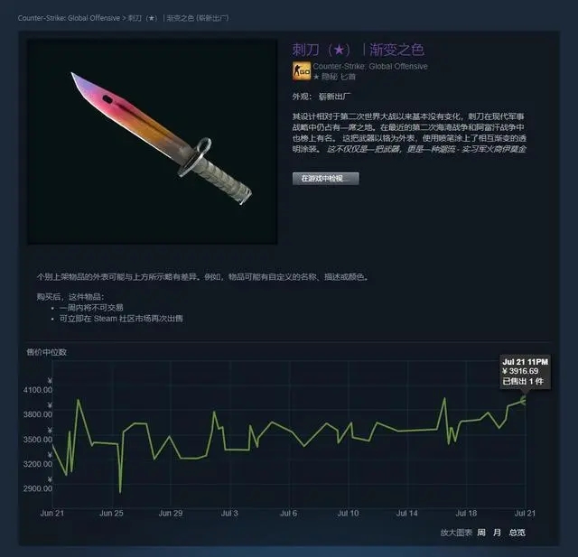 csgo刺刀渐变之色怎么样