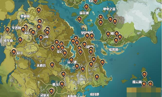 《原神》烈焰花花蕊位置分布