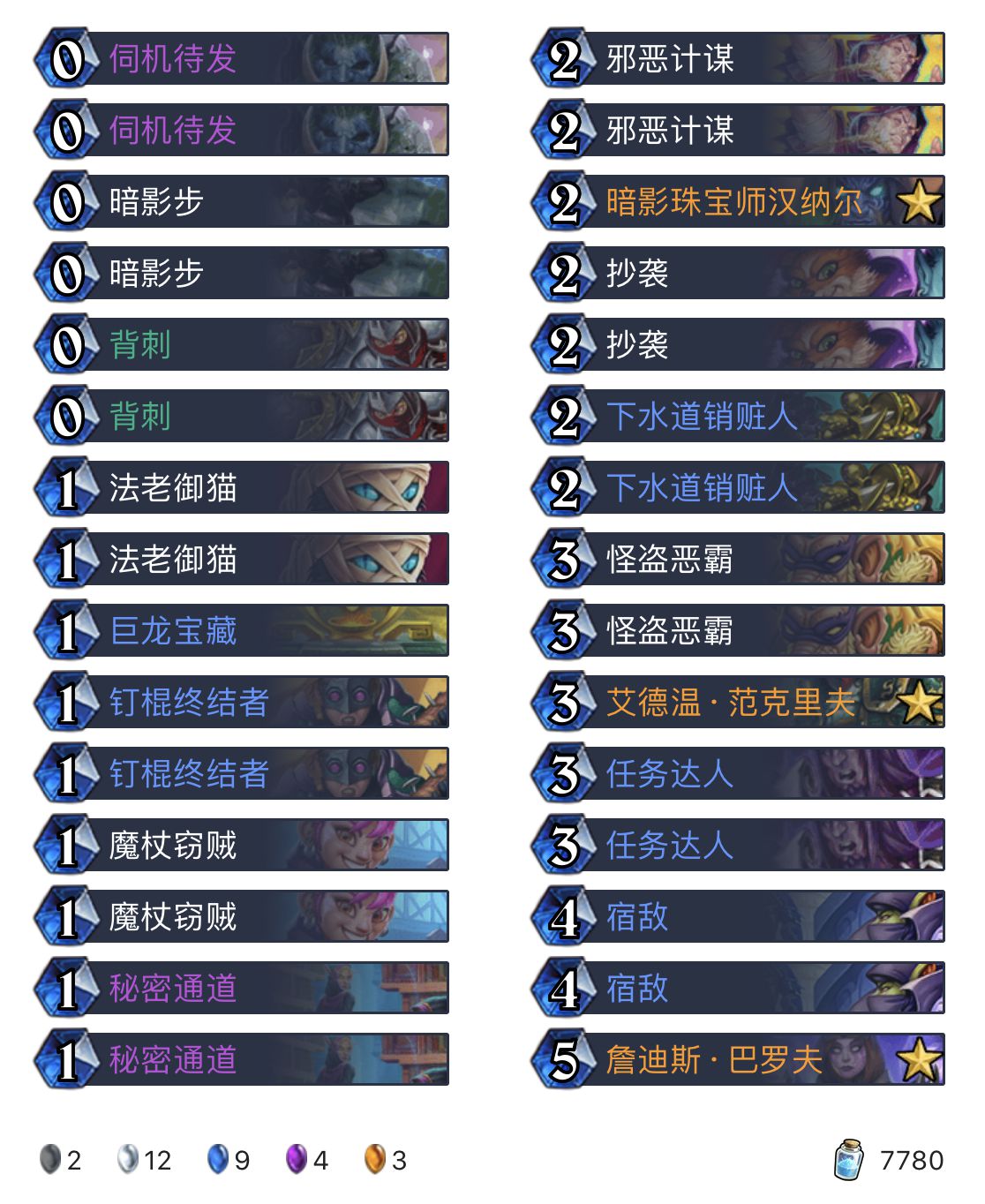 炉石传说节奏贼卡组2021