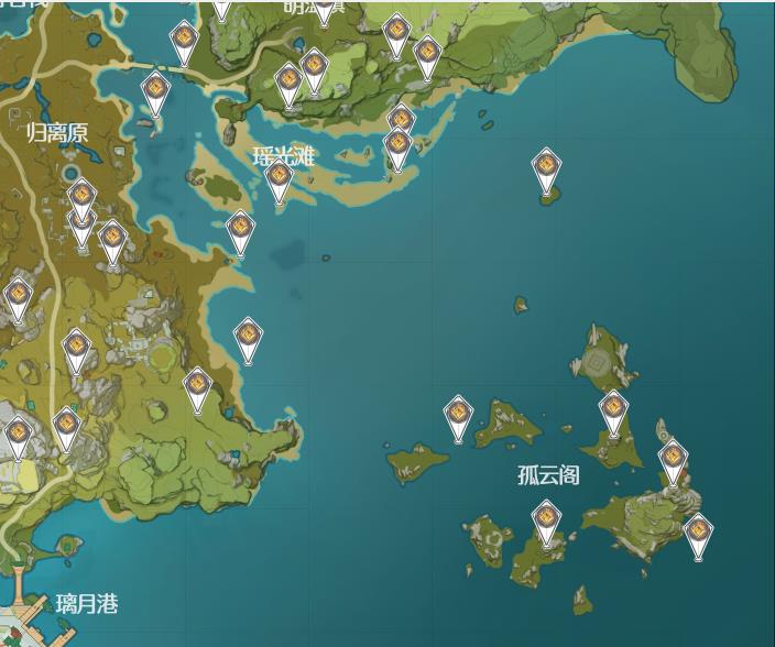 《原神》岩神瞳分布地图超清分享