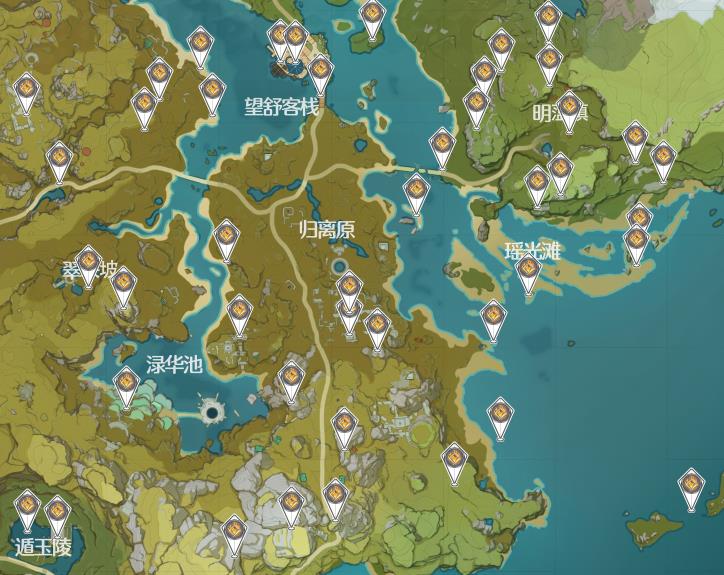 《原神》岩神瞳分布地图超清分享