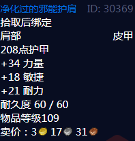 《魔兽世界》净化过的邪能护肩属性