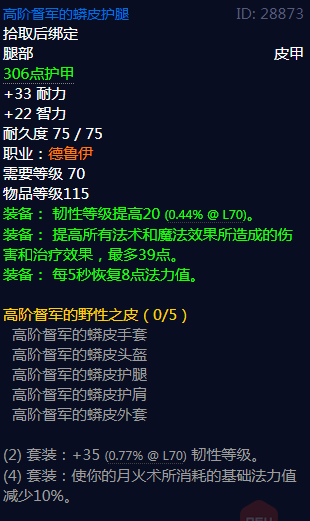 《魔兽世界》 高阶督军的野性之皮属性介绍