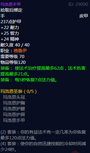 《魔兽世界》玛洛恩圣装属性介绍