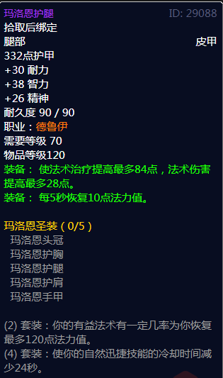 《魔兽世界》玛洛恩圣装属性介绍