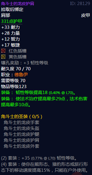 《魔兽世界》角斗士的圣装属性介绍
