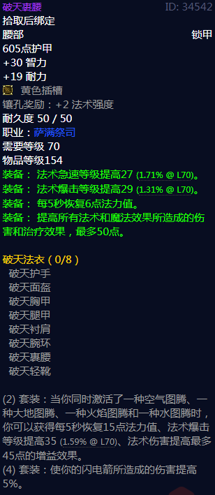《魔兽世界》破天法衣属性介绍